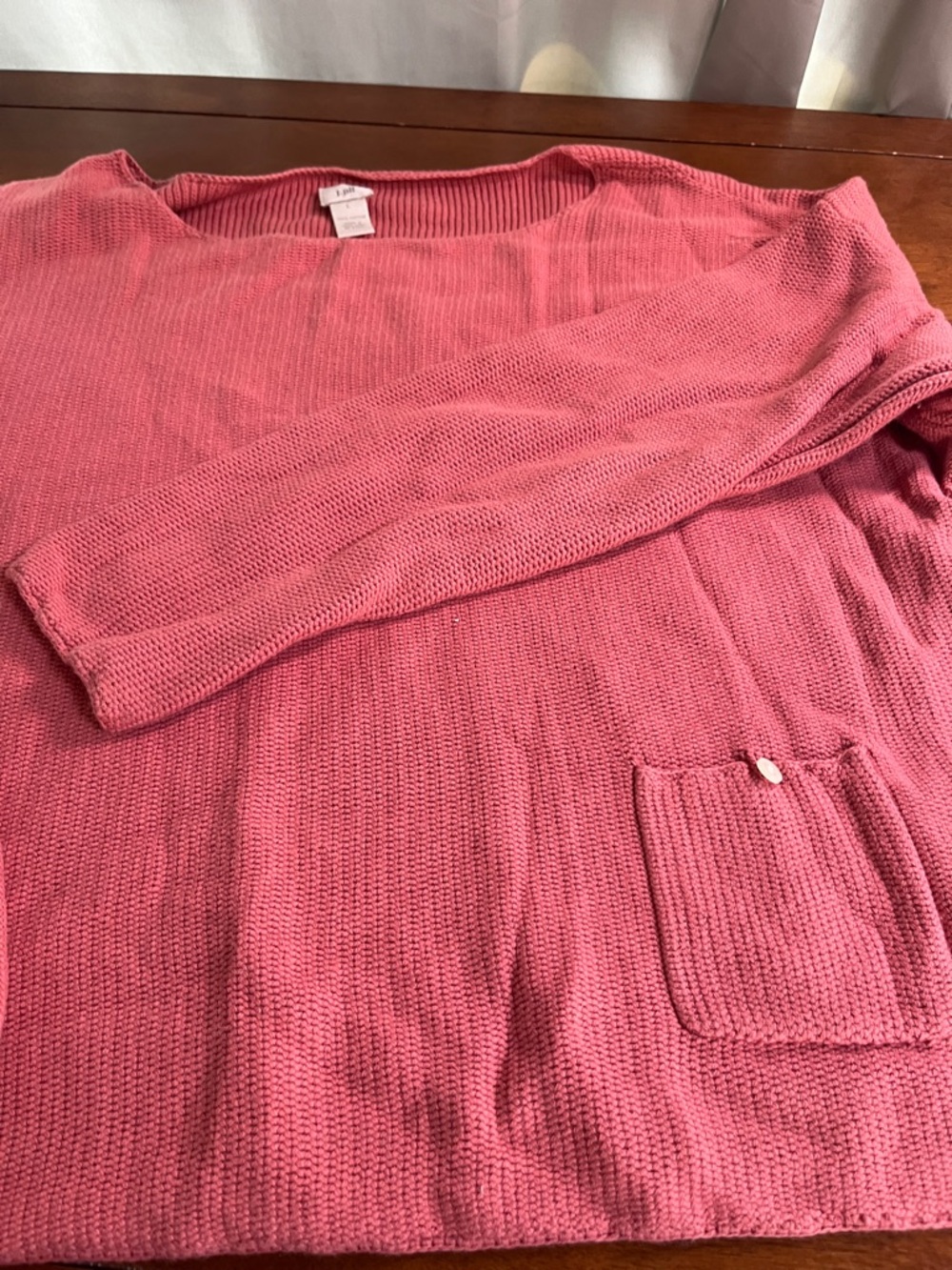 J. Jill women’s  Rose Crewneck Sweater with Pocket Cotton Large